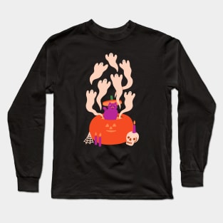 Haunted Jack-o'-lantern Long Sleeve T-Shirt